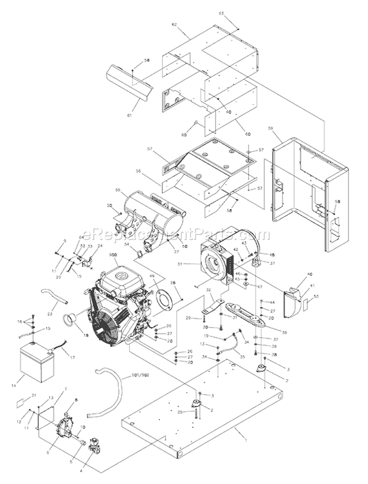 Page D Diagram and Parts List for 040295-0  Briggs and Stratton Generator